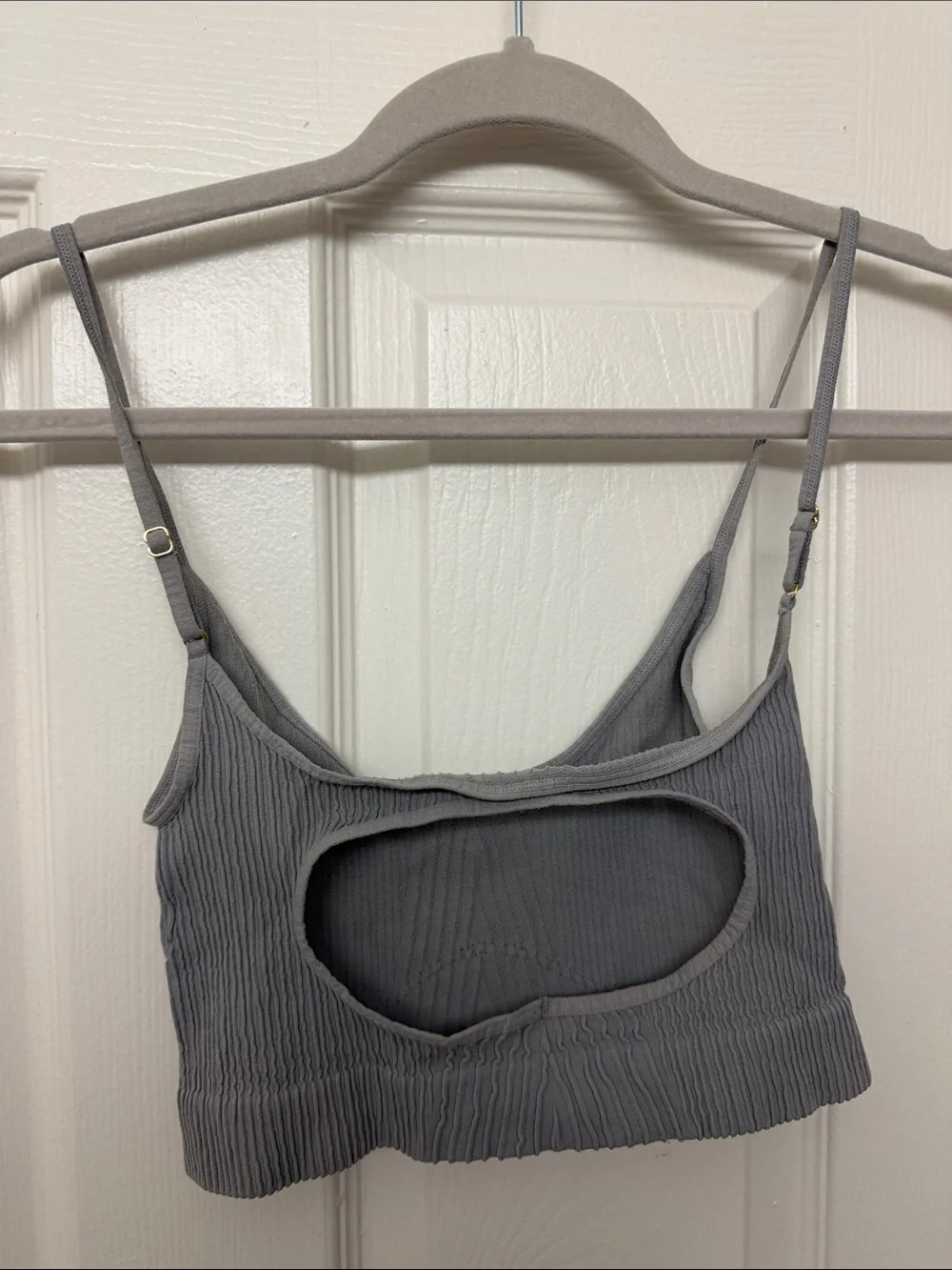 Free people Gray Ribbed bralette